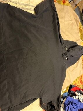 Paris Black Crop Hoodie Top